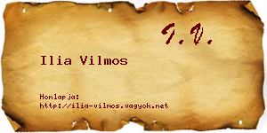 Ilia Vilmos névjegykártya